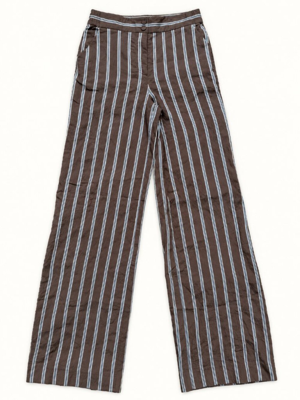 Veronica Beard Carraway Dark Mocha Striped Wide Leg Pants Size 0 Orig. $398